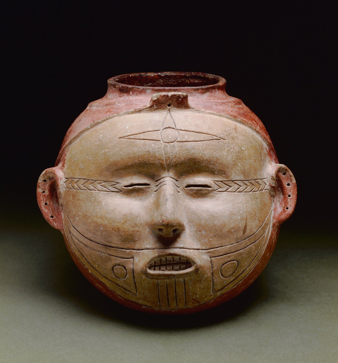 人类肖像船，密西西比晚期，1300-1500（陶瓷） 作者 密西西比文化