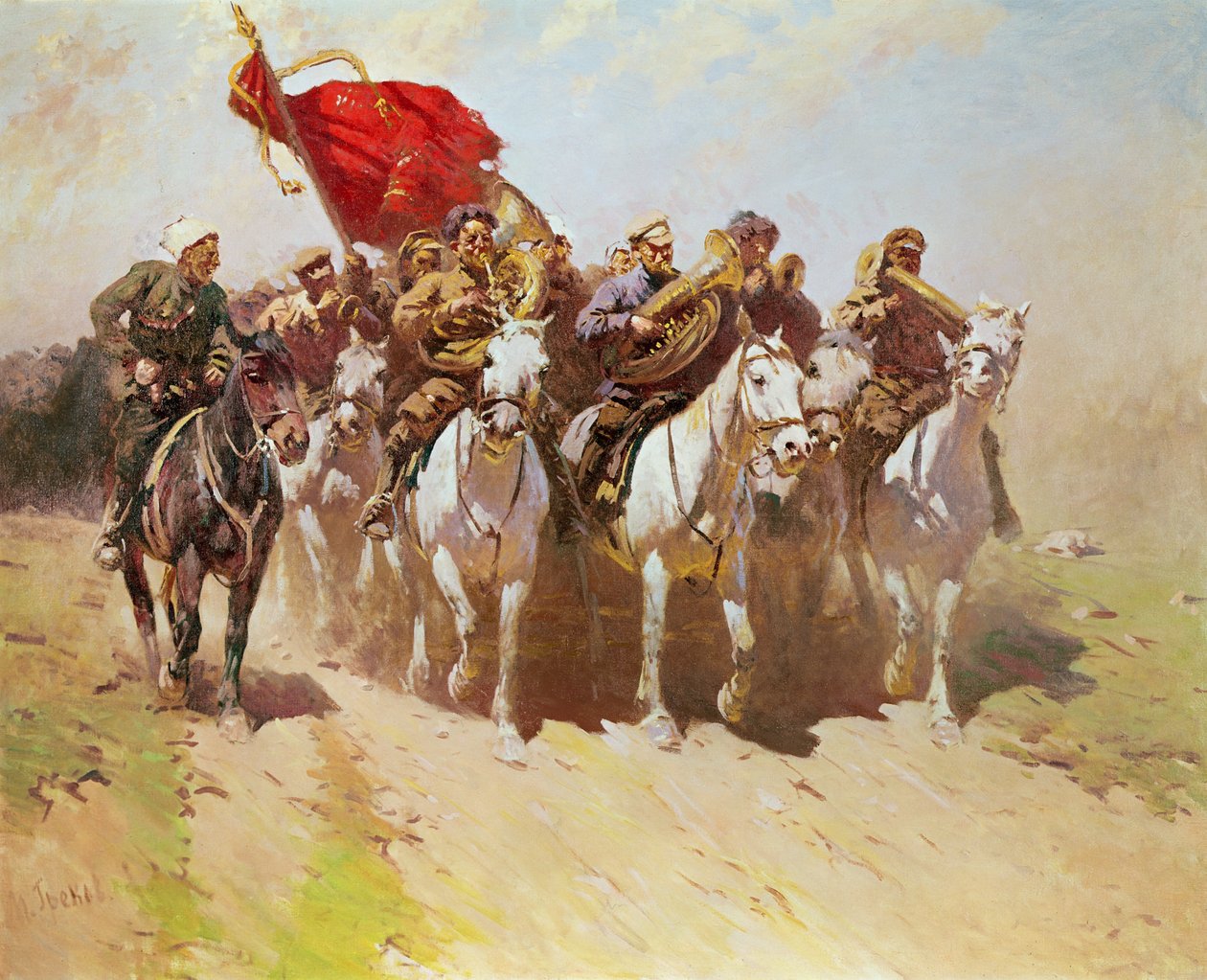 1934年第一骑兵军的铜管乐队 作者 米特罗凡·鲍里索维奇·格雷科夫（Mitrofan Borisovic Grekov）