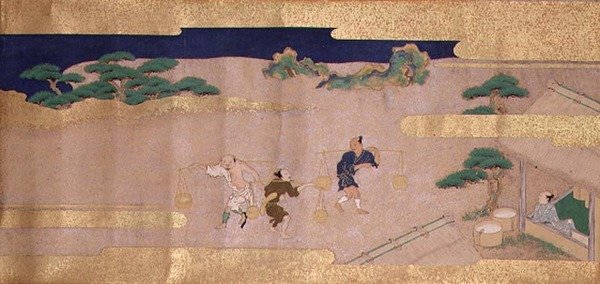 文生的故事》（纸本水墨、彩色和金色）。 作者 土佐光吉