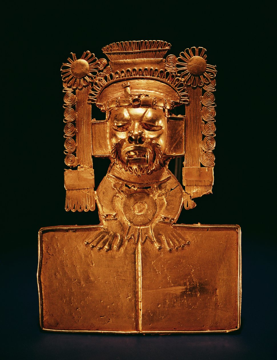 神Xipe Totec胸前（金色） 作者 Mixtec