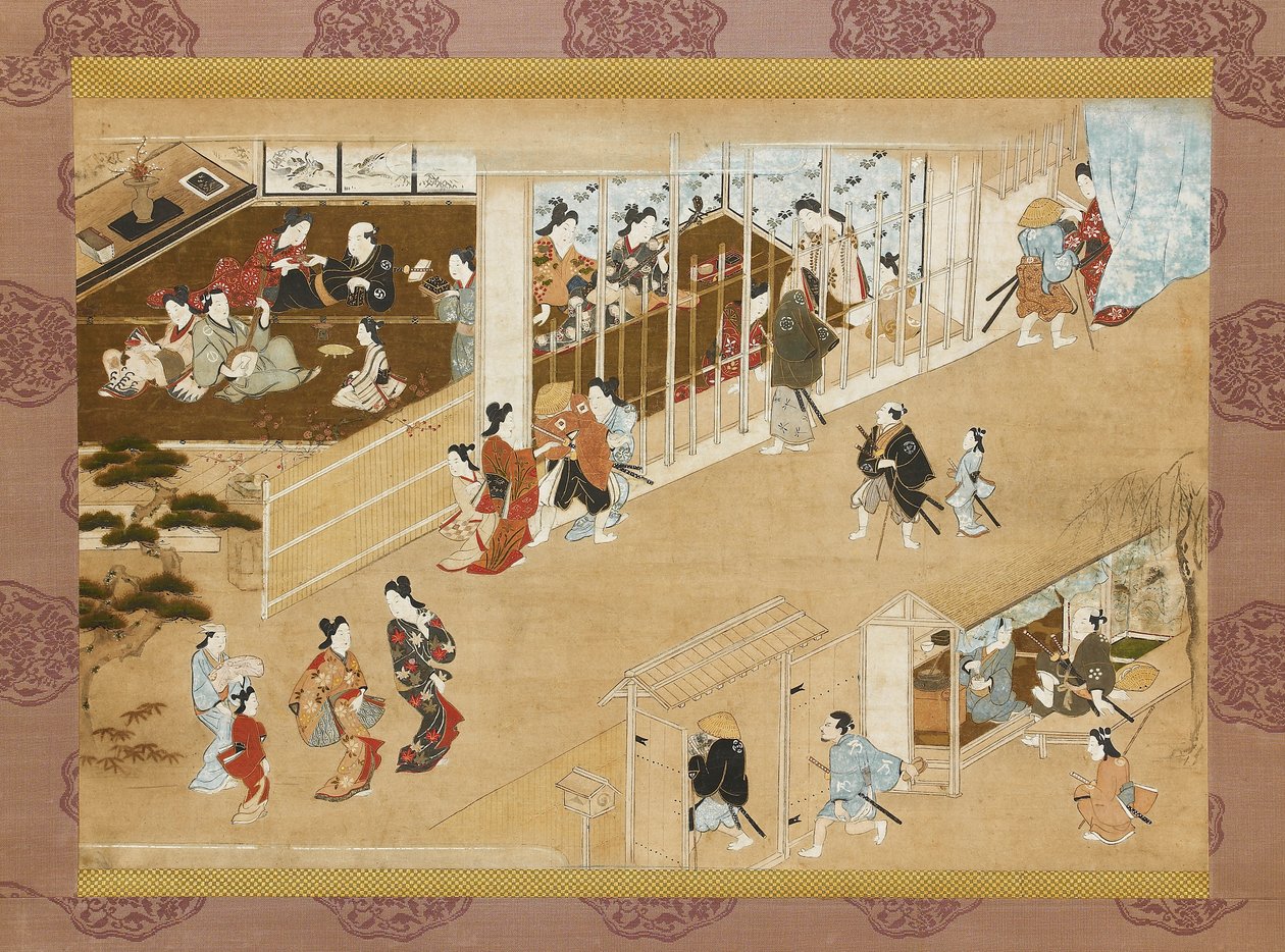 吉原市游乐区，约1670-1685年 作者 宫川长春