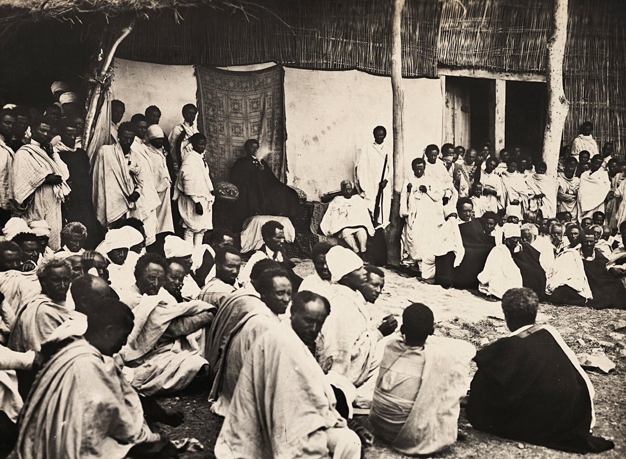 在法西斯时代建立一个帝国。阿比西尼亚法院，1936年5月9日（黑白照片）。 作者 莫迪斯蒂诺·巴尔迪内蒂