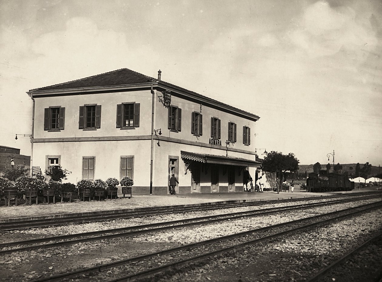 Building an Empire in the Fascist age: Railway station of Asmara, 09/05/1936 (b/w photo) 作者 莫迪斯蒂诺·巴尔迪内蒂