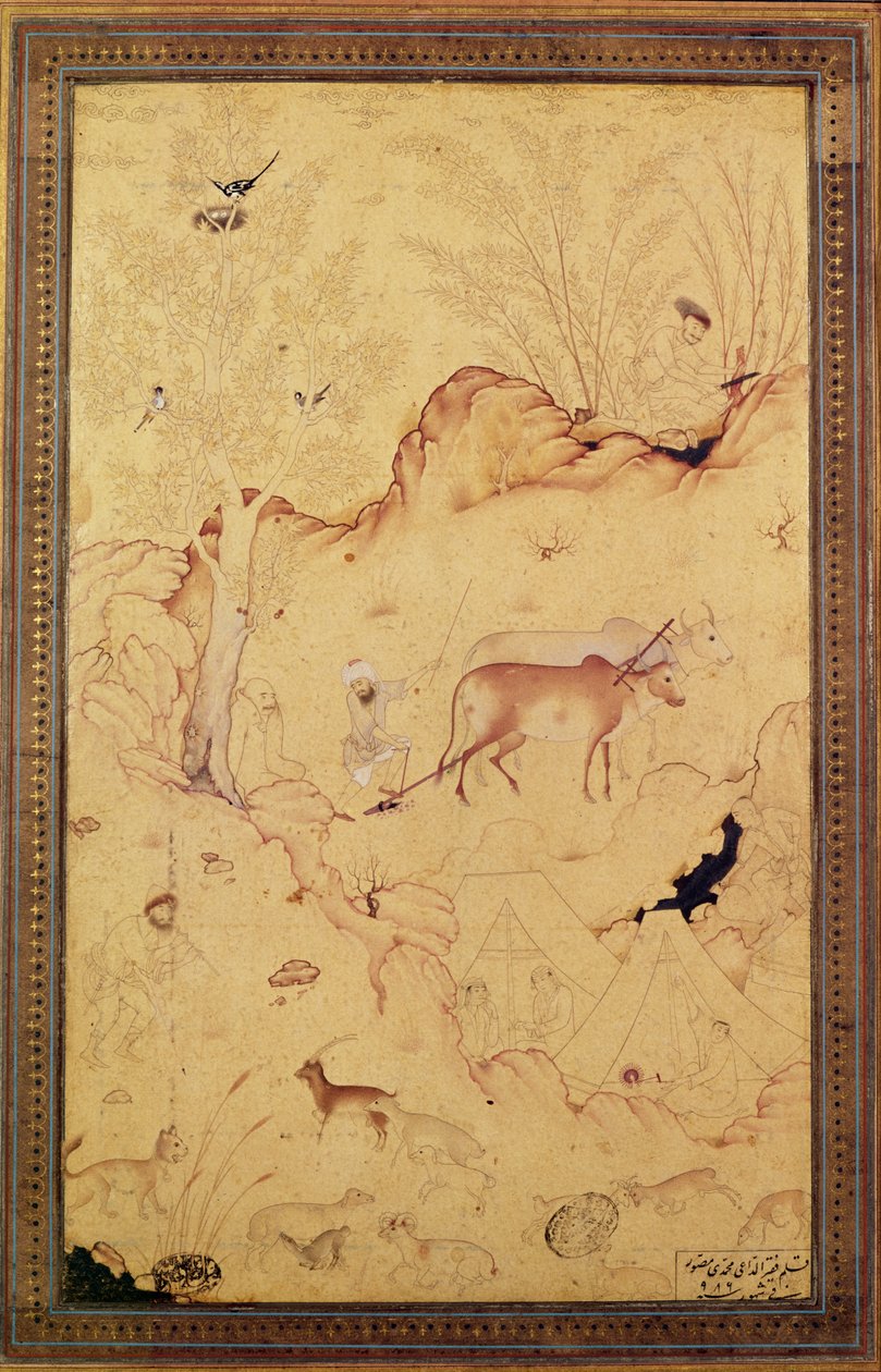 乡村生活的场景，加兹温，1578年 作者 穆罕默迪