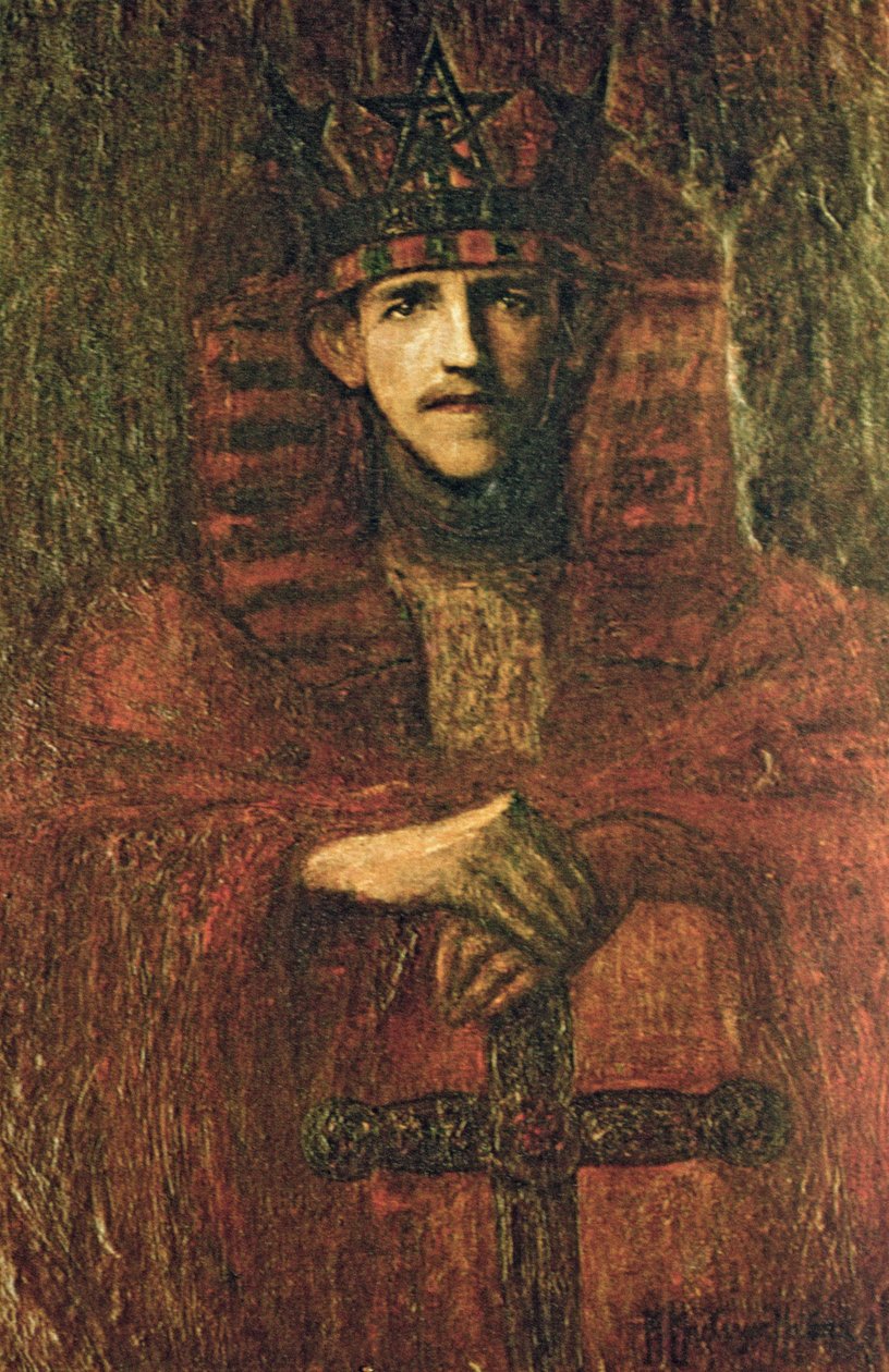 Samuel Liddell MacGregor Mathers（1854-1918），与仪式魔法有关的礼仪王朝，c.1895（纸上油） 作者 莫伊纳·马瑟斯（Moina Mathers）
