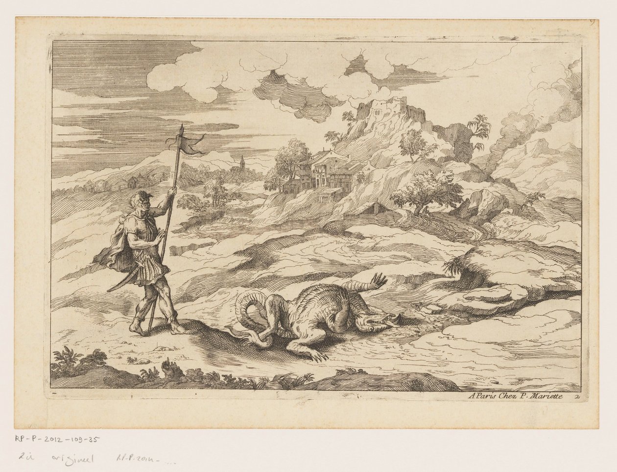 乔治与龙的风景画
提香之后的风景画（系列名称） 作者 Moise Jean-Baptiste Fouard