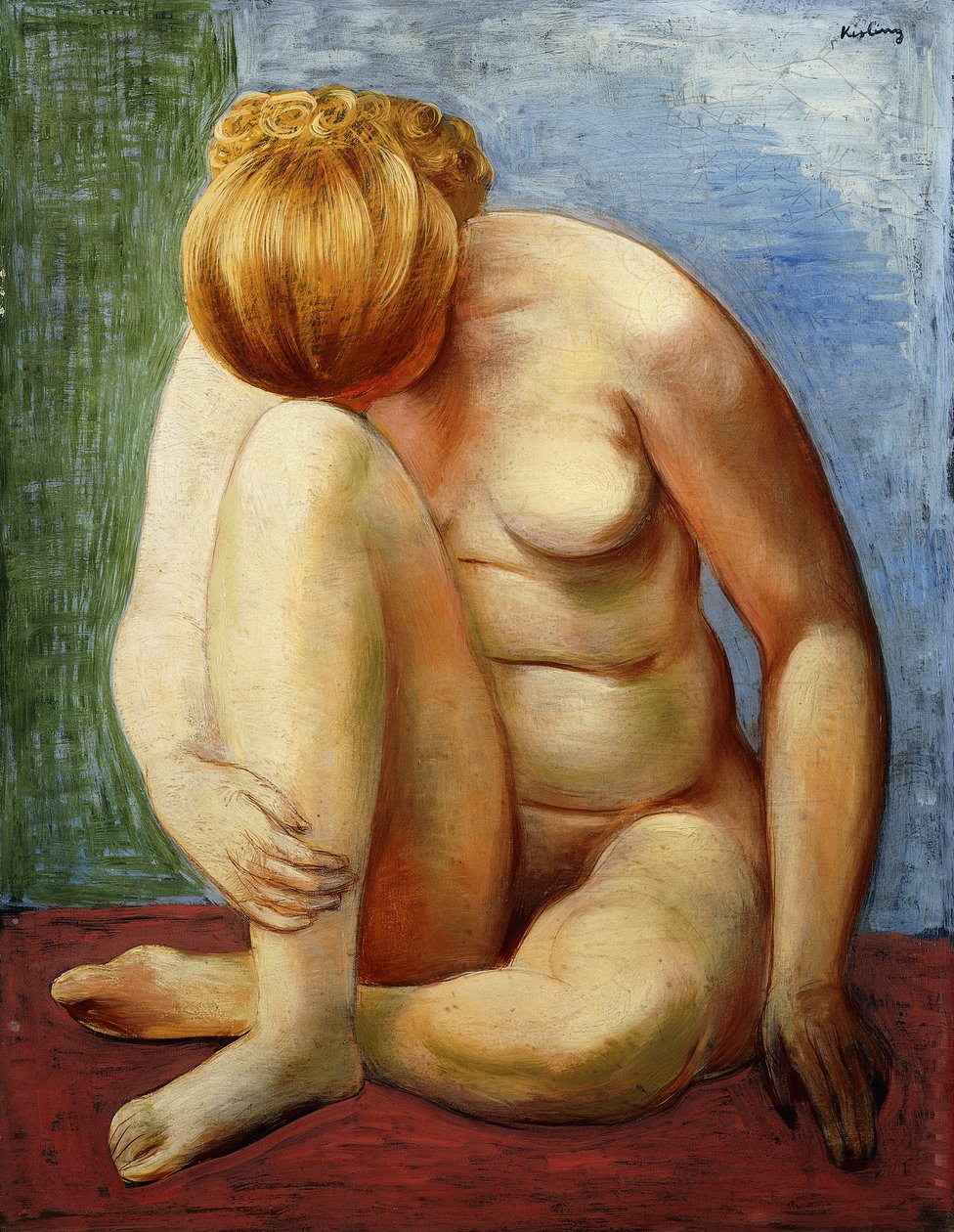 坐着的裸体女人; Femme Nue Assise 作者 莫伊斯·基斯林