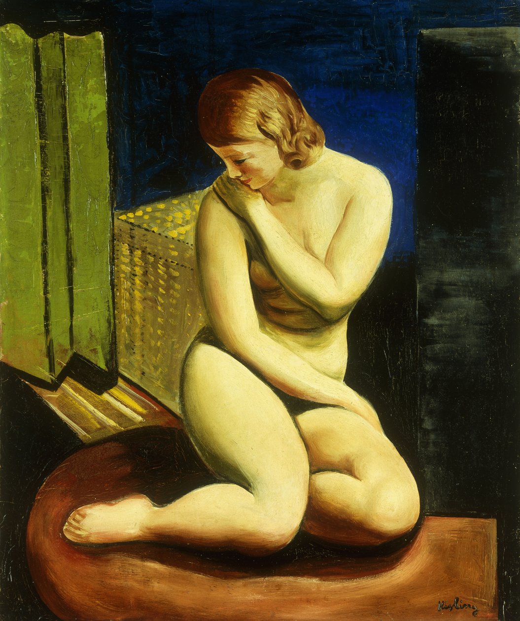 坐姿女性裸体；Femme Nue Assise 作者 莫伊斯·基斯林