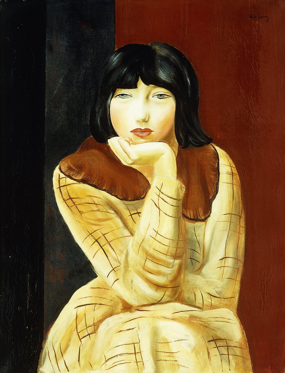 坐着的年轻女子; Jeune Femme Assise 作者 莫伊斯·基斯林