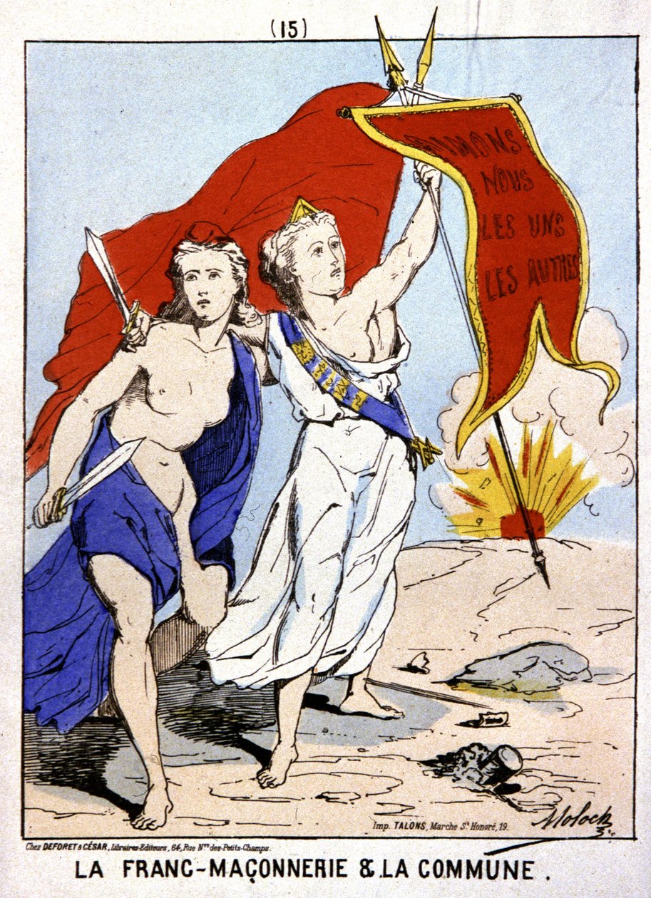 共济会与 La Commune 结盟，c.1871（插图） 作者 摩洛克 (1849-1909)