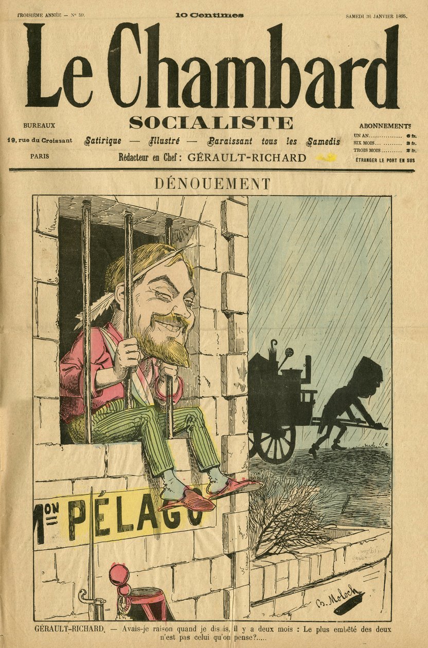 摩洛（1849-1909 年）为 Le Chambard socialiste 封面绘制的插图，第 59 期。59 作者 主宰