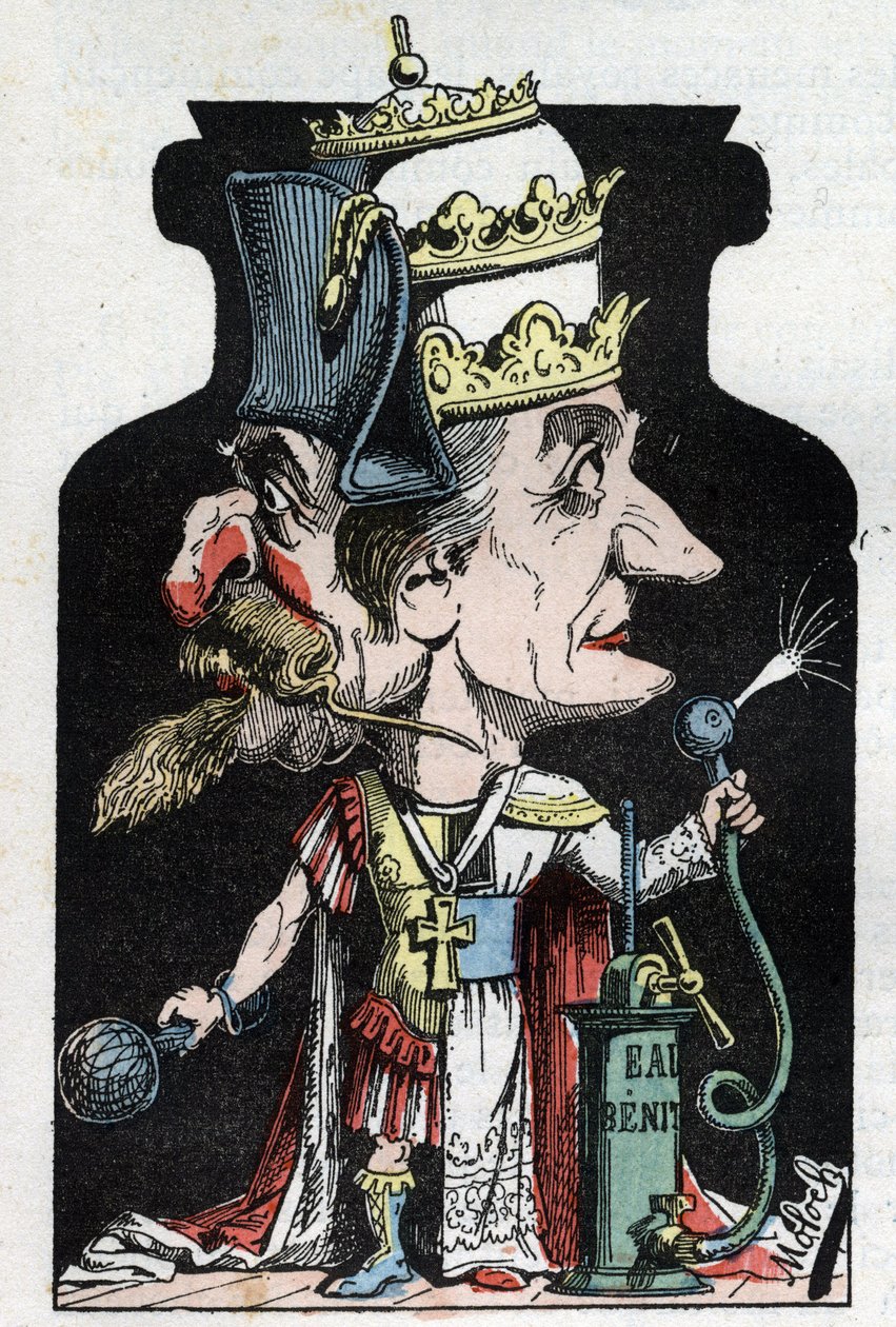 1801年的Allegorie du Concordat（庇护七世和波拿巴之间的标志），由莫洛赫代表，作为拿破仑三世和教皇的压缩装置。 作者 主宰