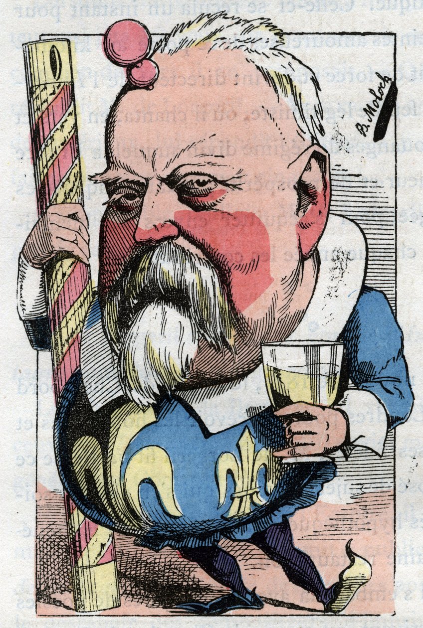 法国政治家Lorgeril子爵（Hippolyte Louis）的漫画。 作者 主宰