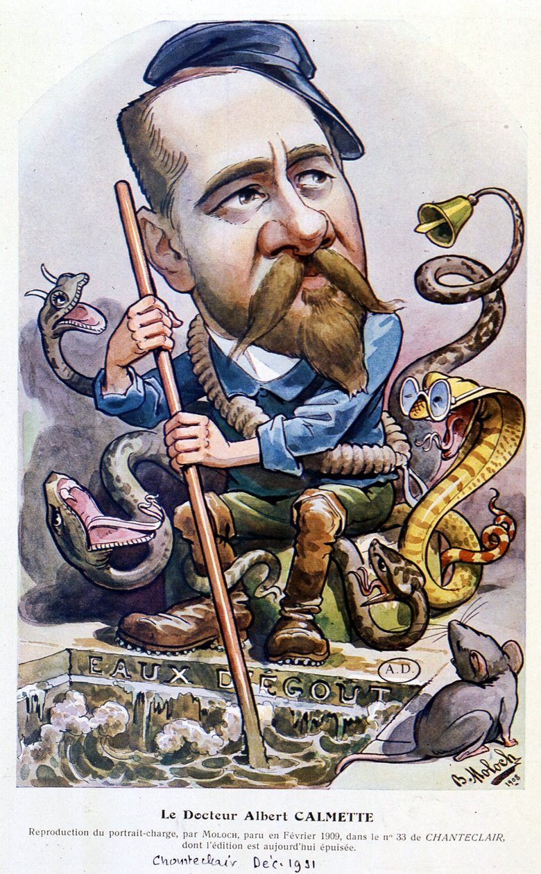Calmette 博士 - Moloch 的卡通，在“” Chanteclair 中，1909 年 2 月 作者 主宰