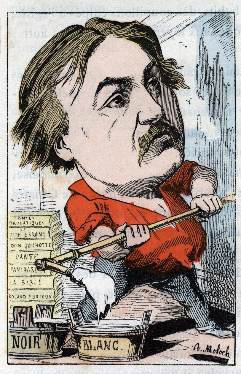 古斯塔夫-多尔的肖像，漫画家和雕刻家1832-1883年在Touchatout的 "Le Trombinoscope "中，B. Moloch的漫画1882年（1849-1909）。私人收藏。 作者 主宰