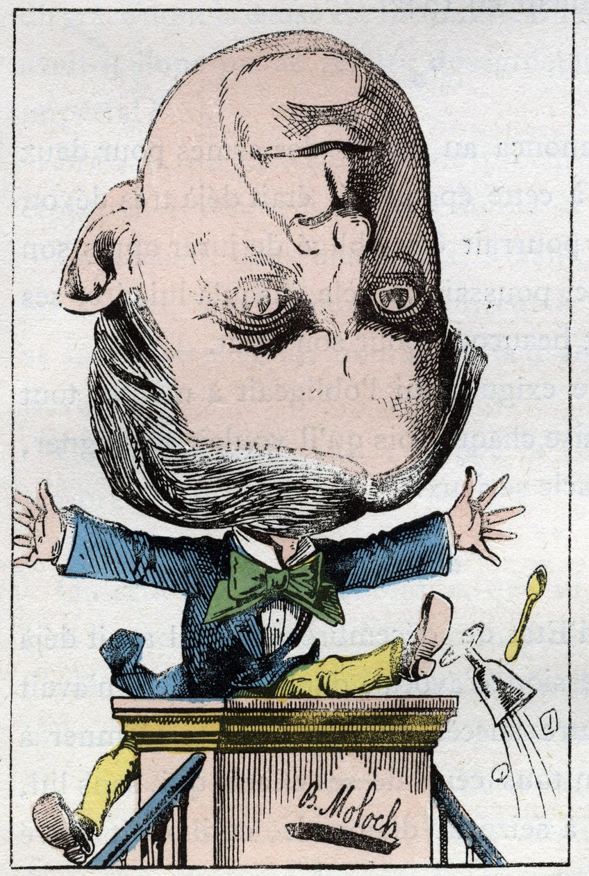 Henri, Pierre, Edmond DUFAUR DE GAVARDIE (1823 - 1910) 法国参议员在Touchatout的 "Le Trombinoscope "中的肖像，B. Moloch的漫画，1882年（1849-1909）。私人收藏。 作者 主宰