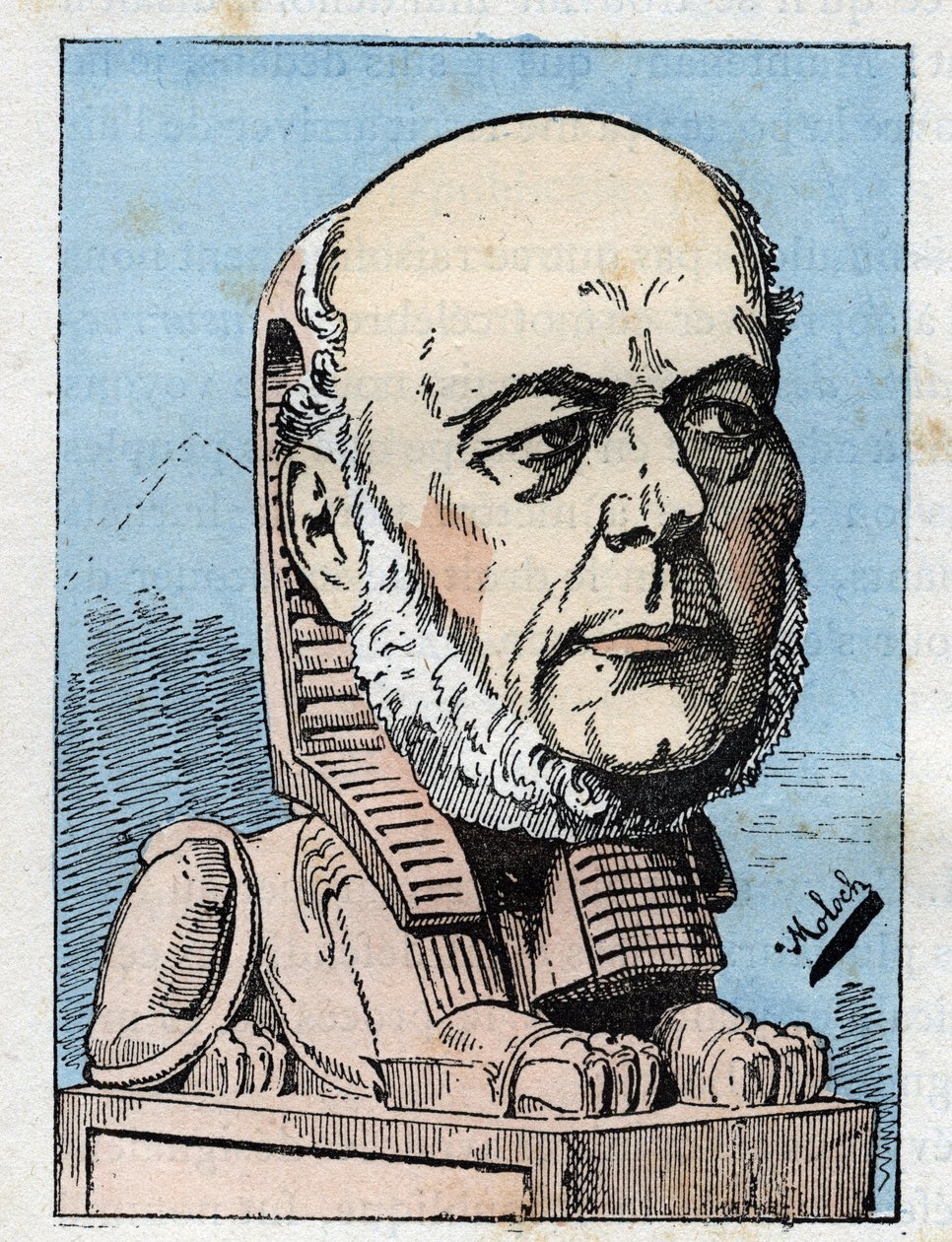 儒勒-格雷维（1807-1891）在Touchatout的 "Le Trombinoscope "中的肖像，B. Moloch于1882年创作的漫画（1849-1909）。私人收藏。 作者 主宰