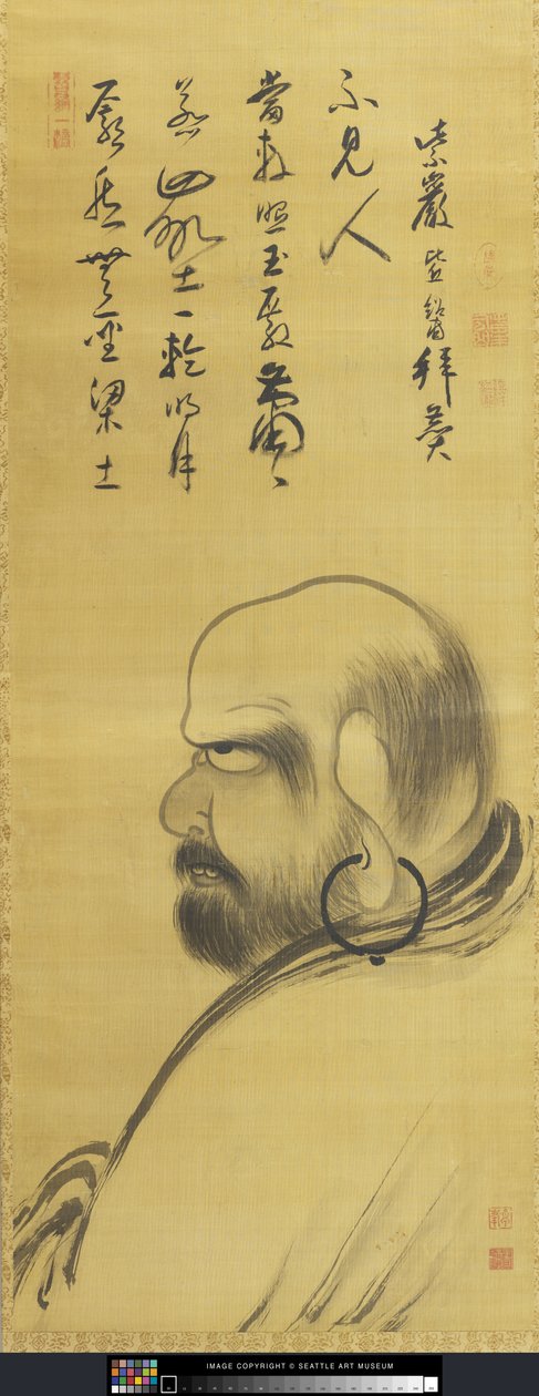 达莫（达鲁玛）肖像（绢本水墨画） 作者 卓风行觉和尚
