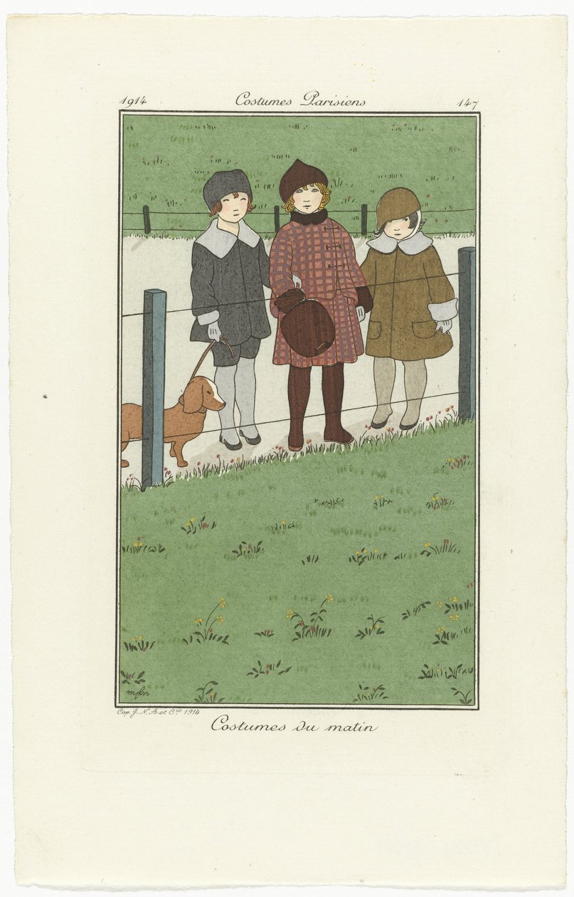 Journal des Dames et des Modes，Costumes Parisiens，1914 年，第 147 期：晨装 作者 字母组合雾 MFN