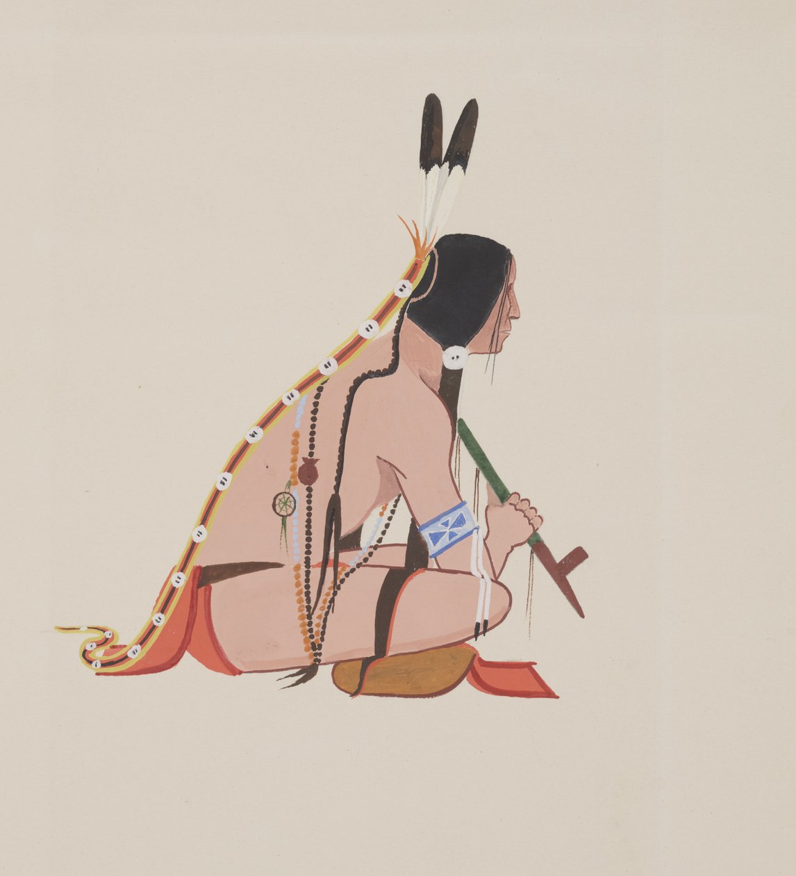 夏安，c.1934年（水彩） 作者 梦露·沙托克