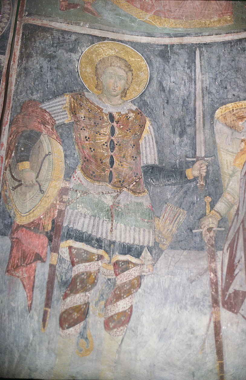 圣普罗科皮乌斯壁画在教堂里，1413-17 作者 摩拉瓦学校