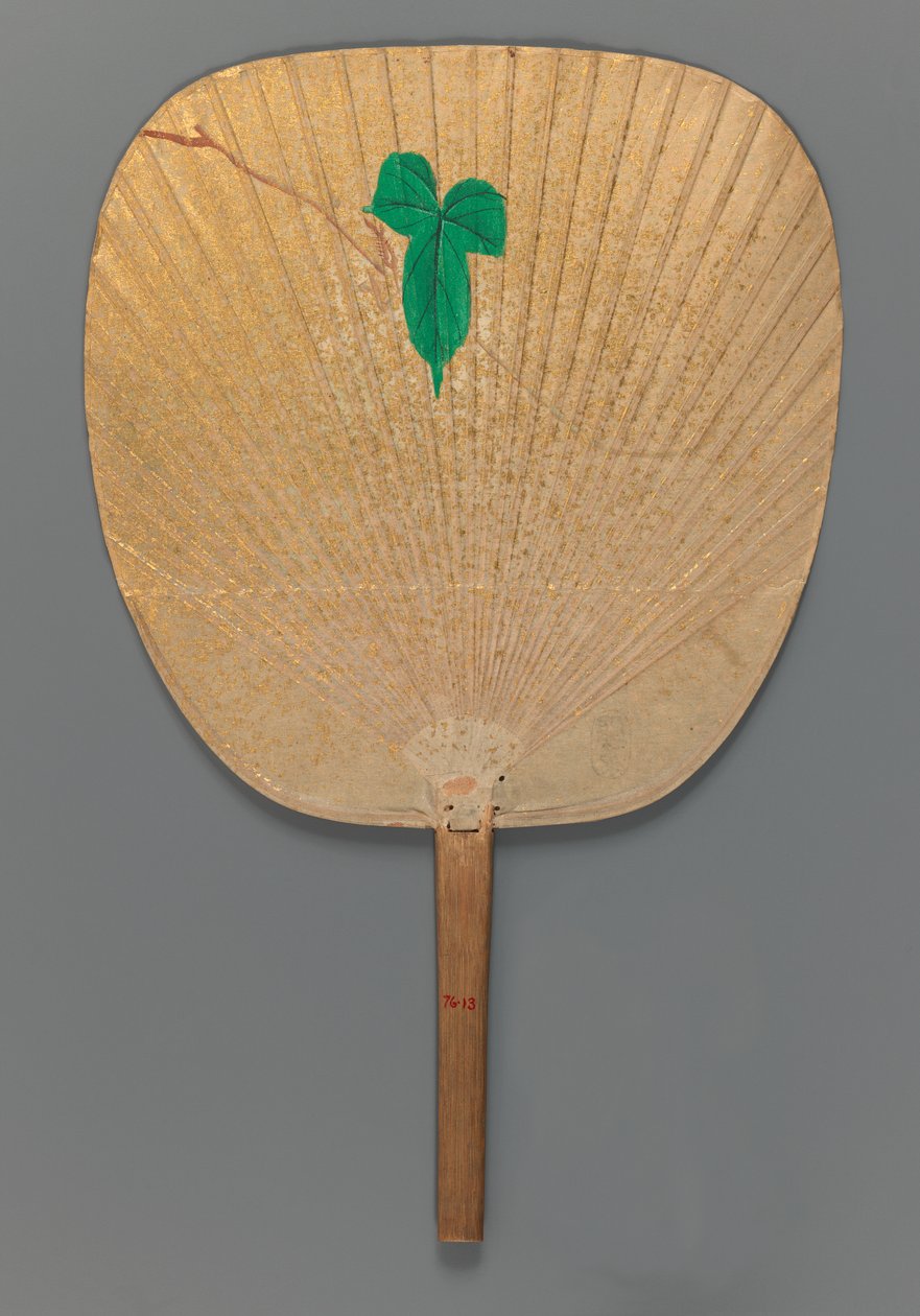 牵牛花（反面），1870年（墨水，颜色和金色斑点在纸上） 作者 森一波