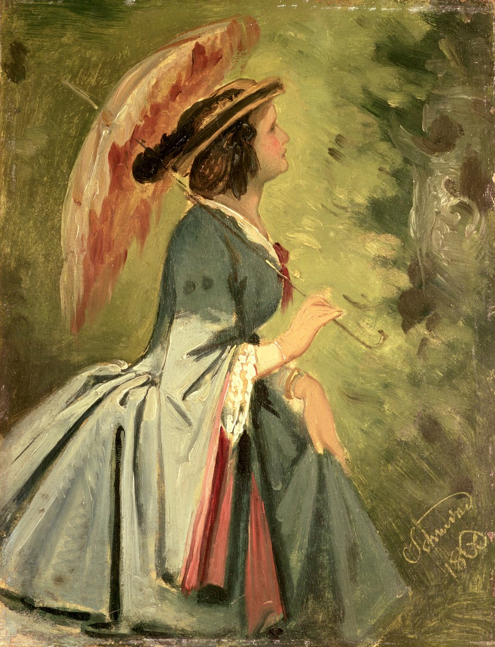 安娜的肖像，艺术家的女儿，1860年 作者 莫里茨·路德维希·冯·施温德