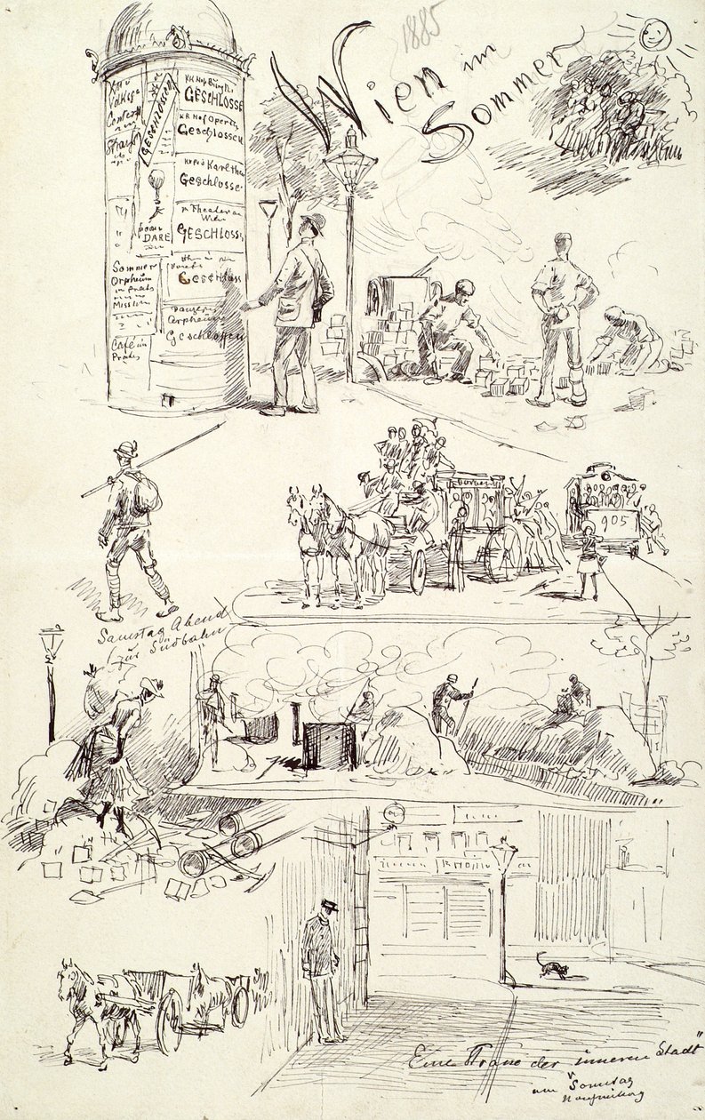 维也纳类型 1885 年（夏季的维也纳） 作者 莫里兹·莱德利（Moritz Ledeli）