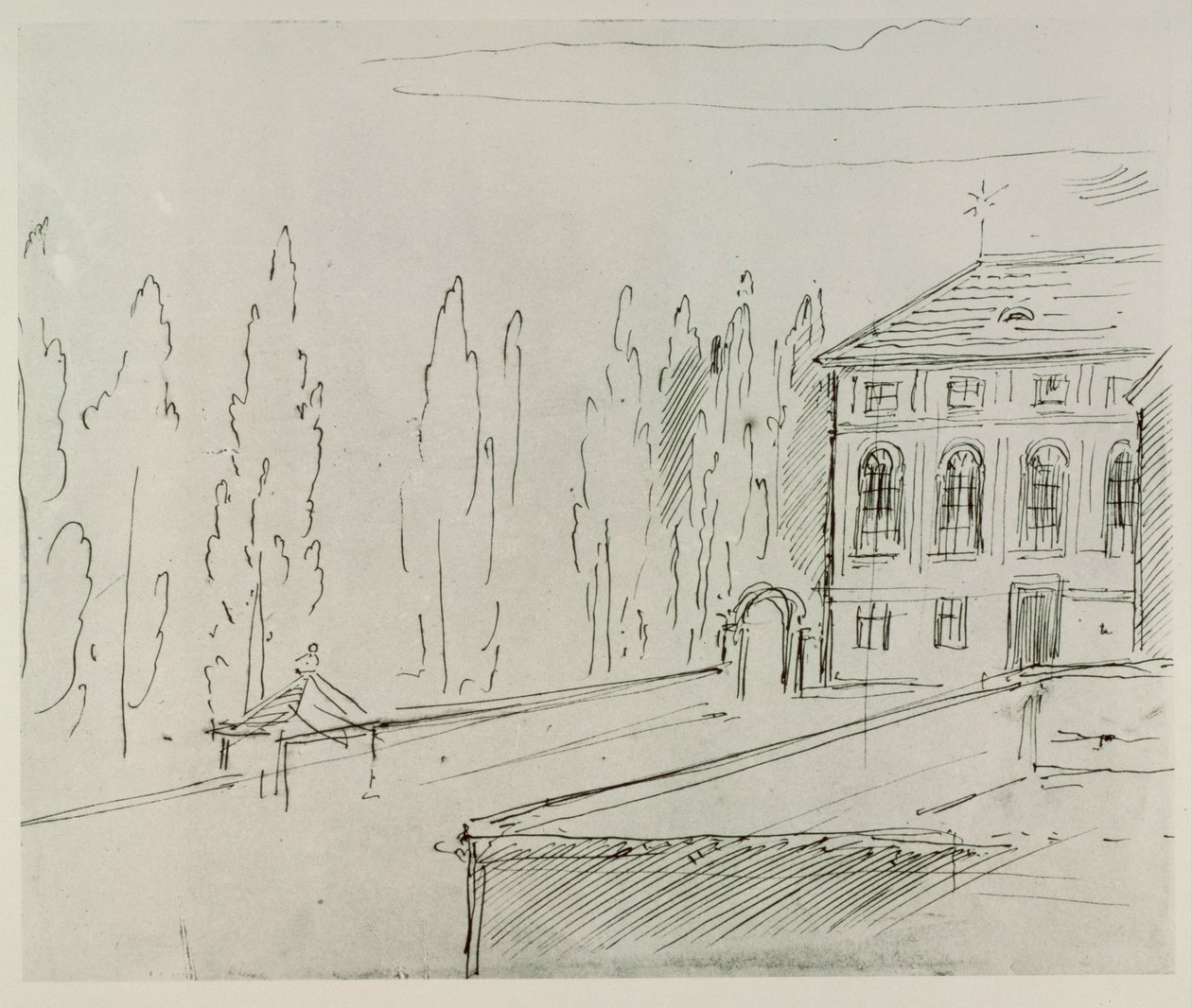 维也纳卡尔斯基教堂附近的金色蒙代辛宫（Haus zum goldenen Mondschein）外墙，施文德曾在此居住...... 作者 莫里茨·路德维希·冯·施温德