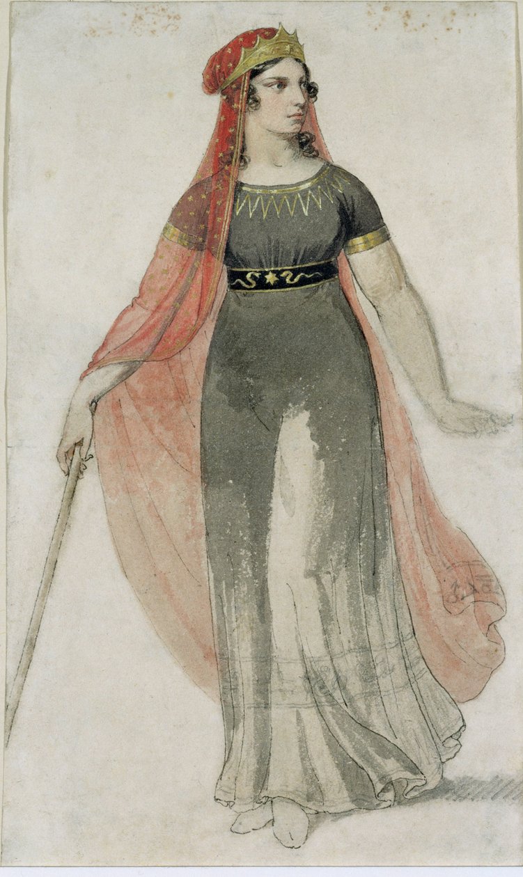 为弗朗茨-格里尔帕泽（Franz Grillparzer）剧作之一的女主人公美狄亚（Medea）设计服装... 作者 莫里茨·迈克尔·达芬格