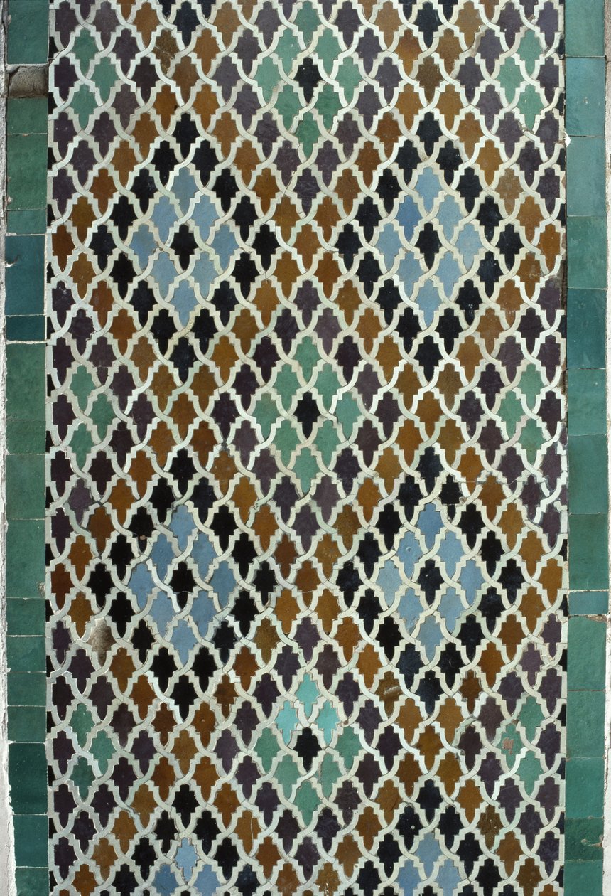 Bou Inania Madrasa，zellij tilework，c14th（陶瓷） 作者 摩洛哥学校