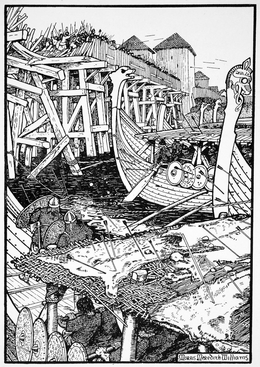 伦敦桥之战，1014年1913年。   作者 莫里斯·梅雷迪思·威廉姆斯