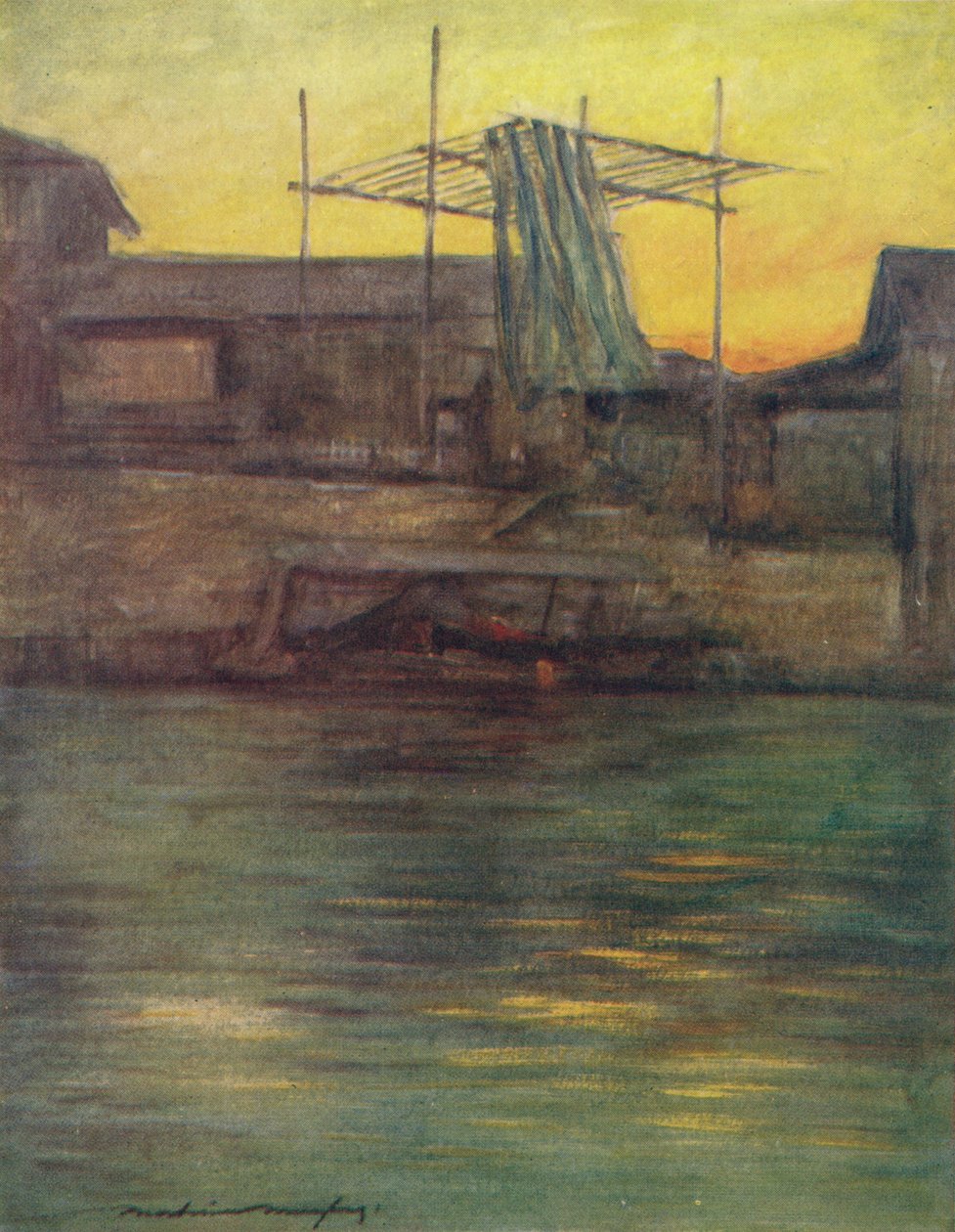大阪的后运河》，约1887年，1901年 作者 莫蒂默·卢丁顿·门佩斯