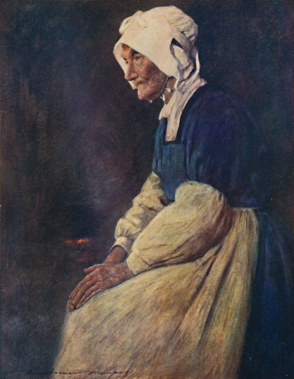 一个布列塔尼女人》，1903年 作者 莫蒂默·卢丁顿·门佩斯