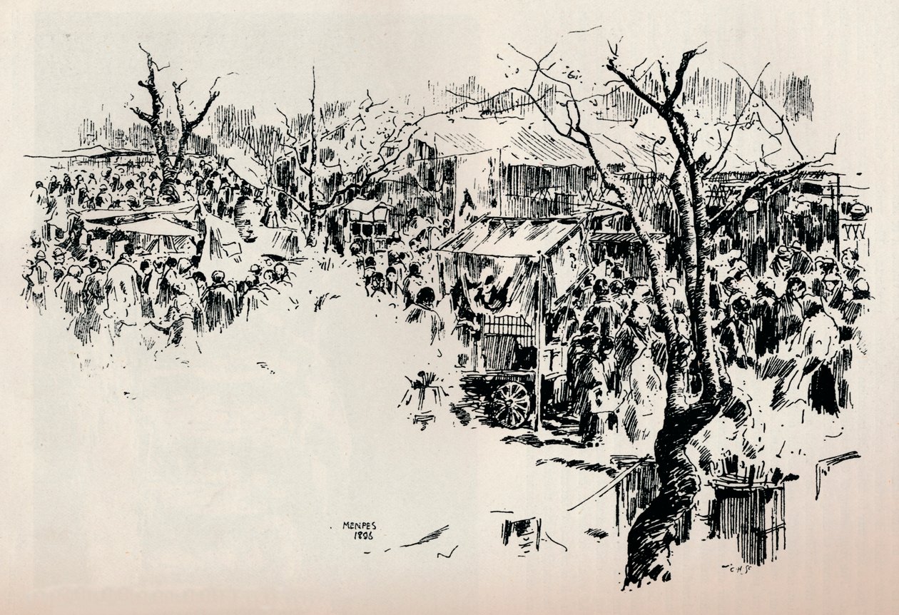 浅草街景，c1897 作者 莫蒂默·卢丁顿·门佩斯