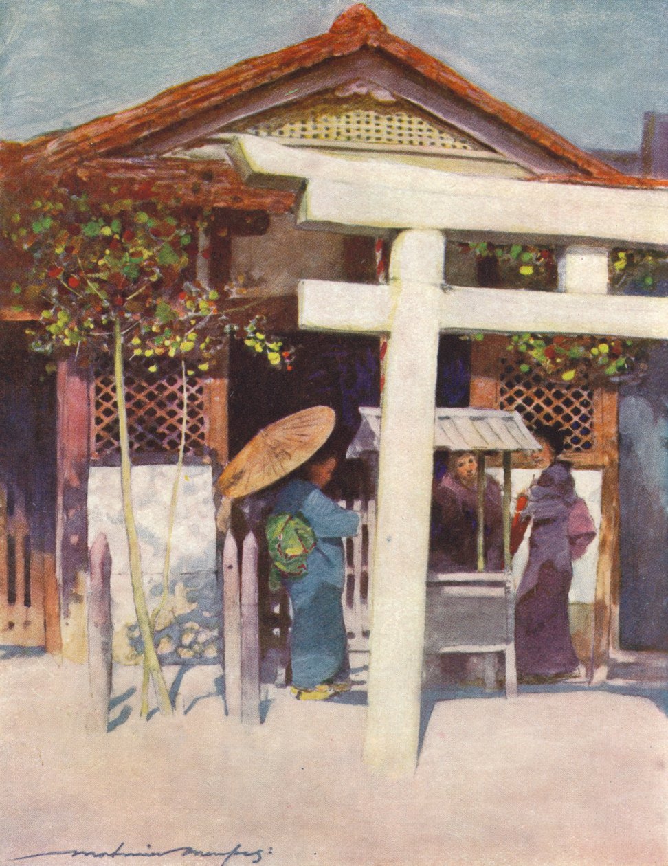 阳光下的寺庙》，约1887年，1901年 作者 莫蒂默·卢丁顿·门佩斯
