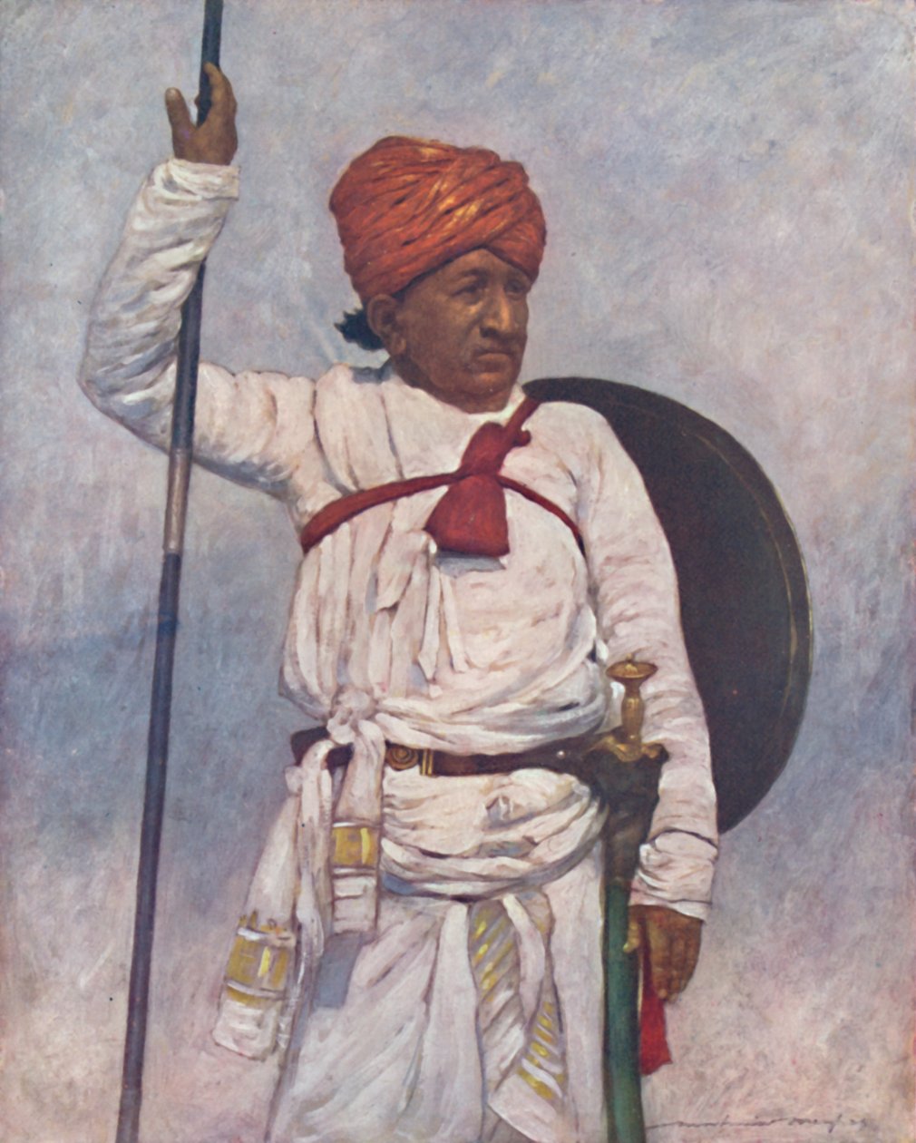 孟买酋长的武装保留者》，1903年 作者 莫蒂默·卢丁顿·门佩斯