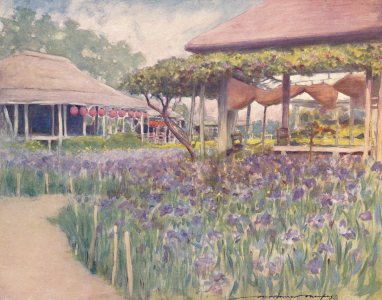 鸢尾花园》，1903年 作者 莫蒂默·卢丁顿·门佩斯