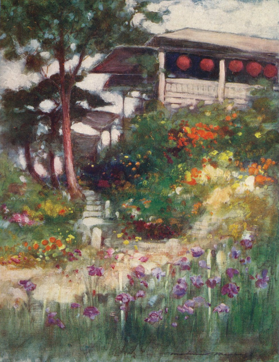 鸢尾花园》，约1887年，1901年 作者 莫蒂默·卢丁顿·门佩斯