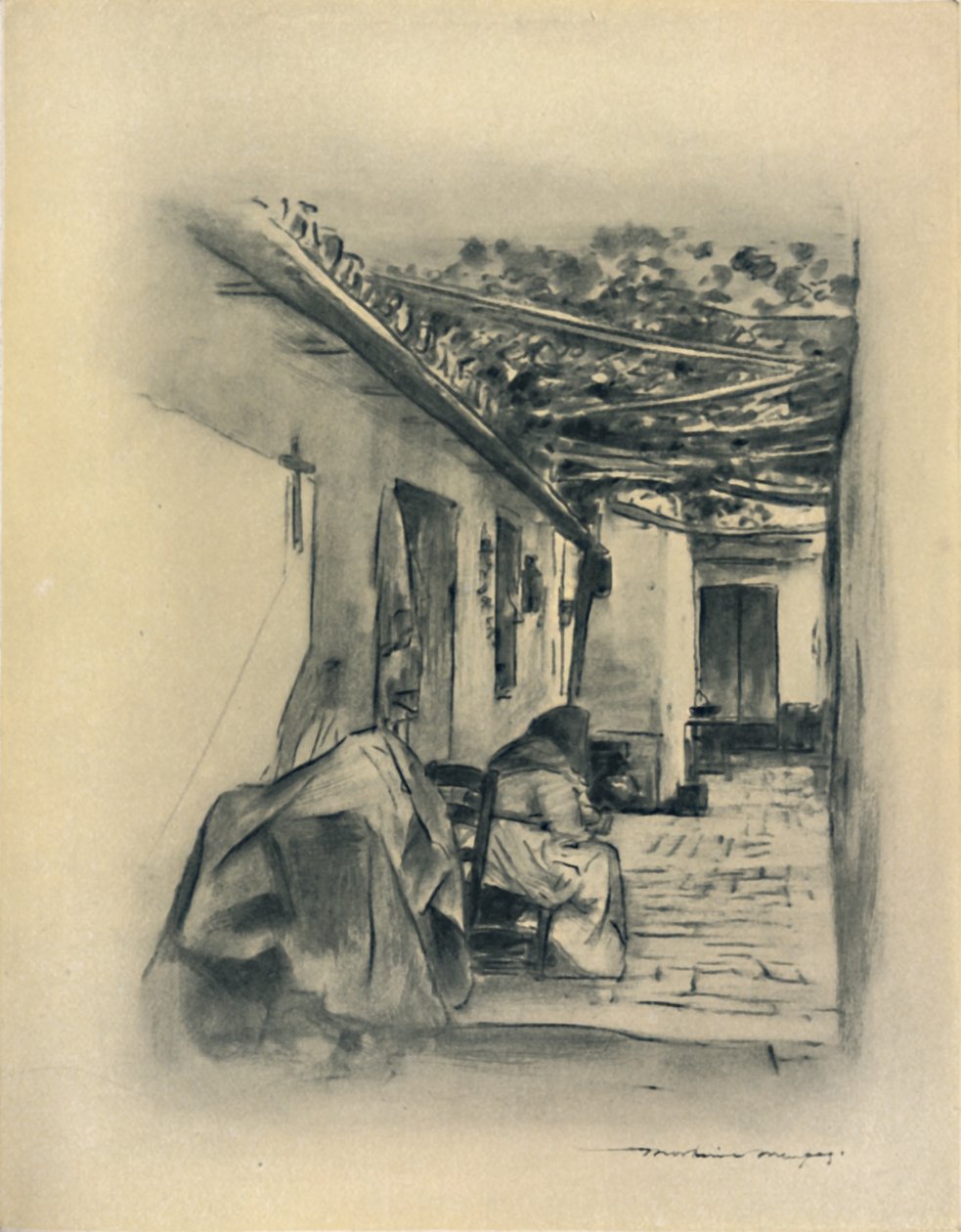 塞维利亚的庭院》，1903年。 作者 莫蒂默·卢丁顿·门佩斯