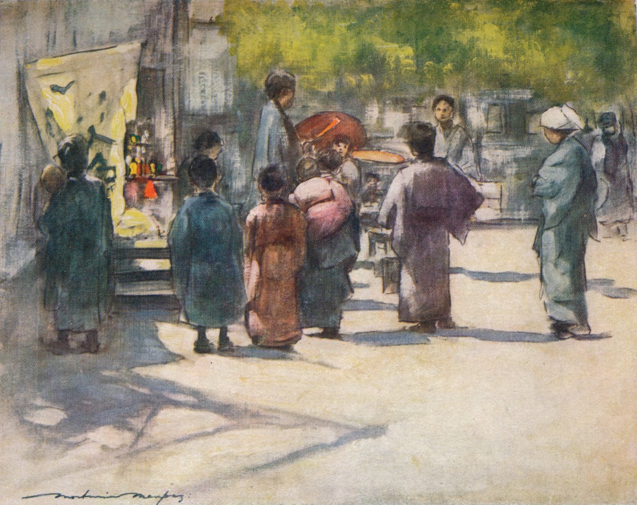 摊位前，c1887，1901年 作者 莫蒂默·卢丁顿·门佩斯