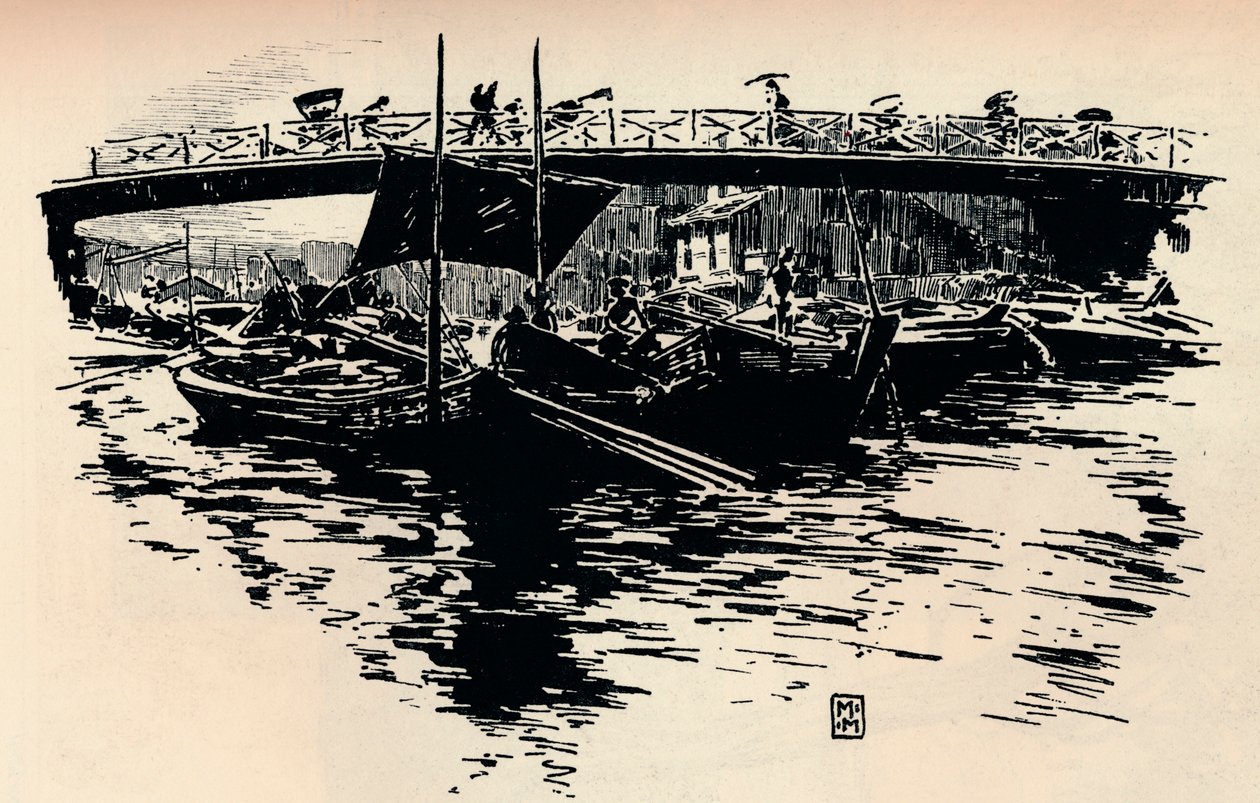 日本大阪，摄于1900年。 作者 莫蒂默·卢丁顿·门佩斯
