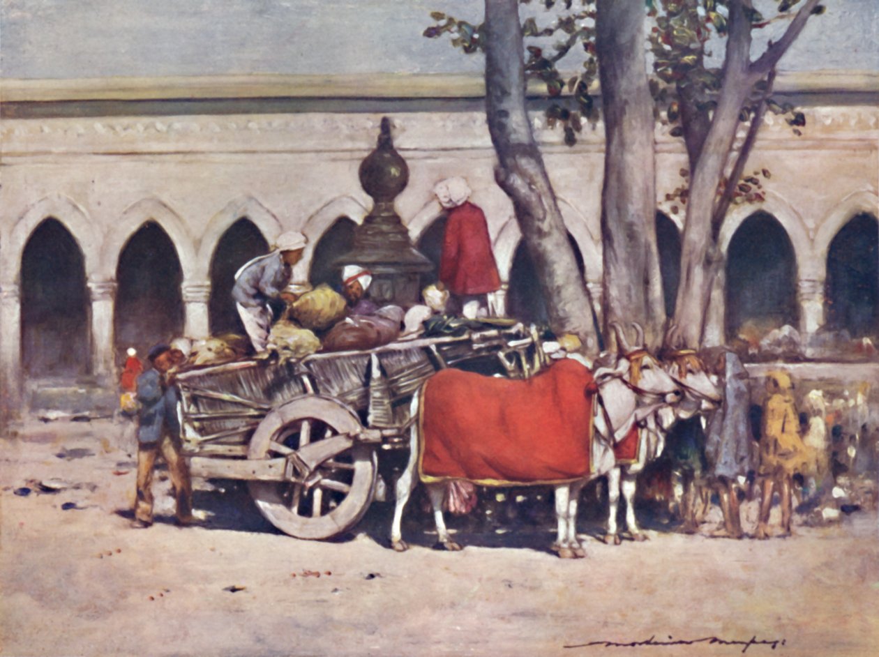 德里杜尔巴节期间火车站外的场景》，1903年 作者 莫蒂默·卢丁顿·门佩斯