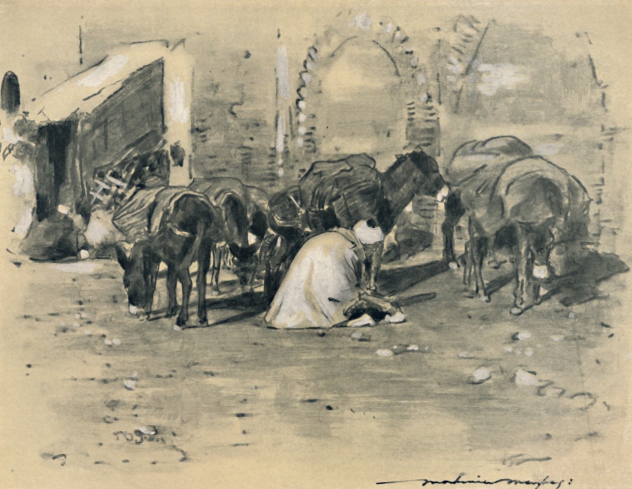 丹吉尔的街景》，1903年。 作者 莫蒂默·卢丁顿·门佩斯