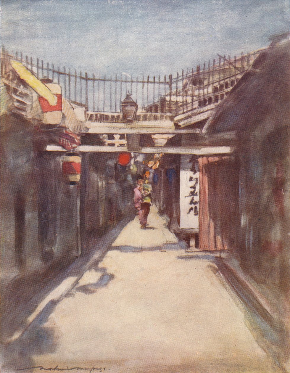 有画廊的街道》，约1887年，1901年 作者 莫蒂默·卢丁顿·门佩斯