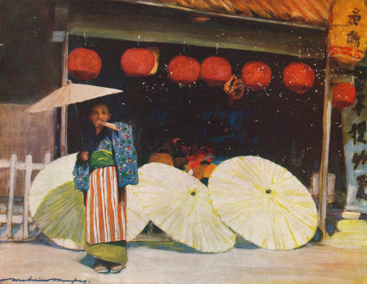 雨伞和商业》，约1887年，1901年 作者 莫蒂默·卢丁顿·门佩斯