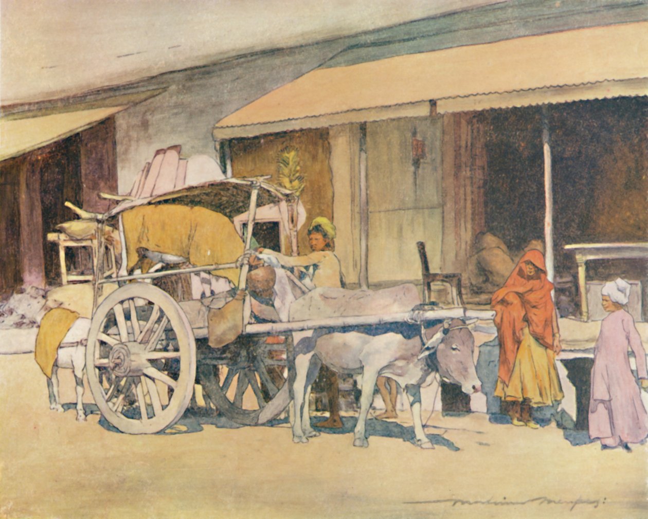 布洛克推车，阿杰米尔（Ajmere），1905年 作者 Mortimer Ludington Menpes