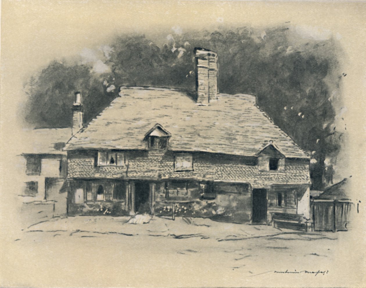 萨里的小屋，1903年 作者 Mortimer Ludington Menpes