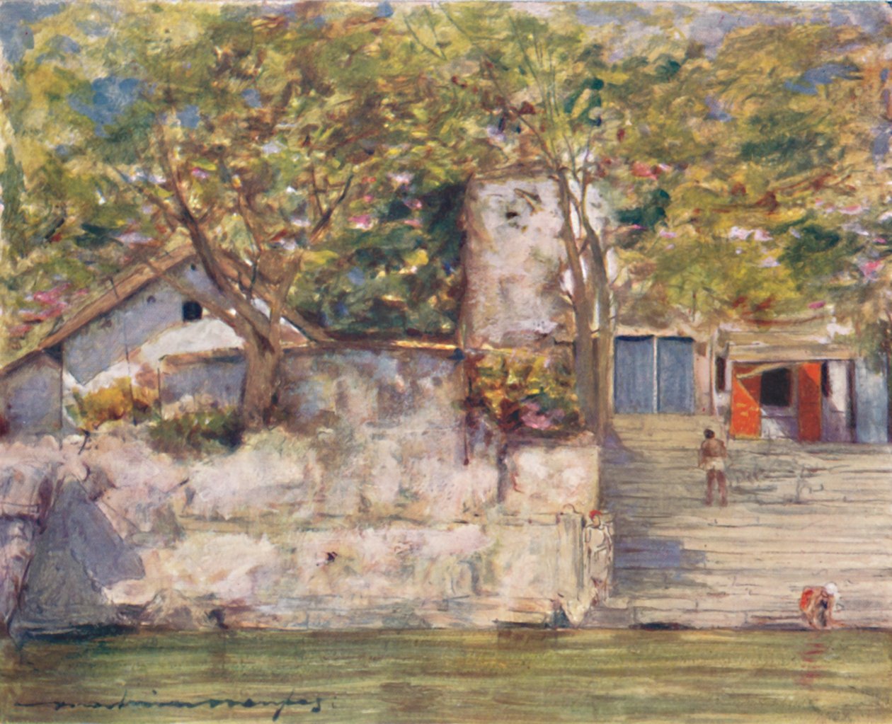 1905年在阿格拉的河阶上 作者 Mortimer Ludington Menpes