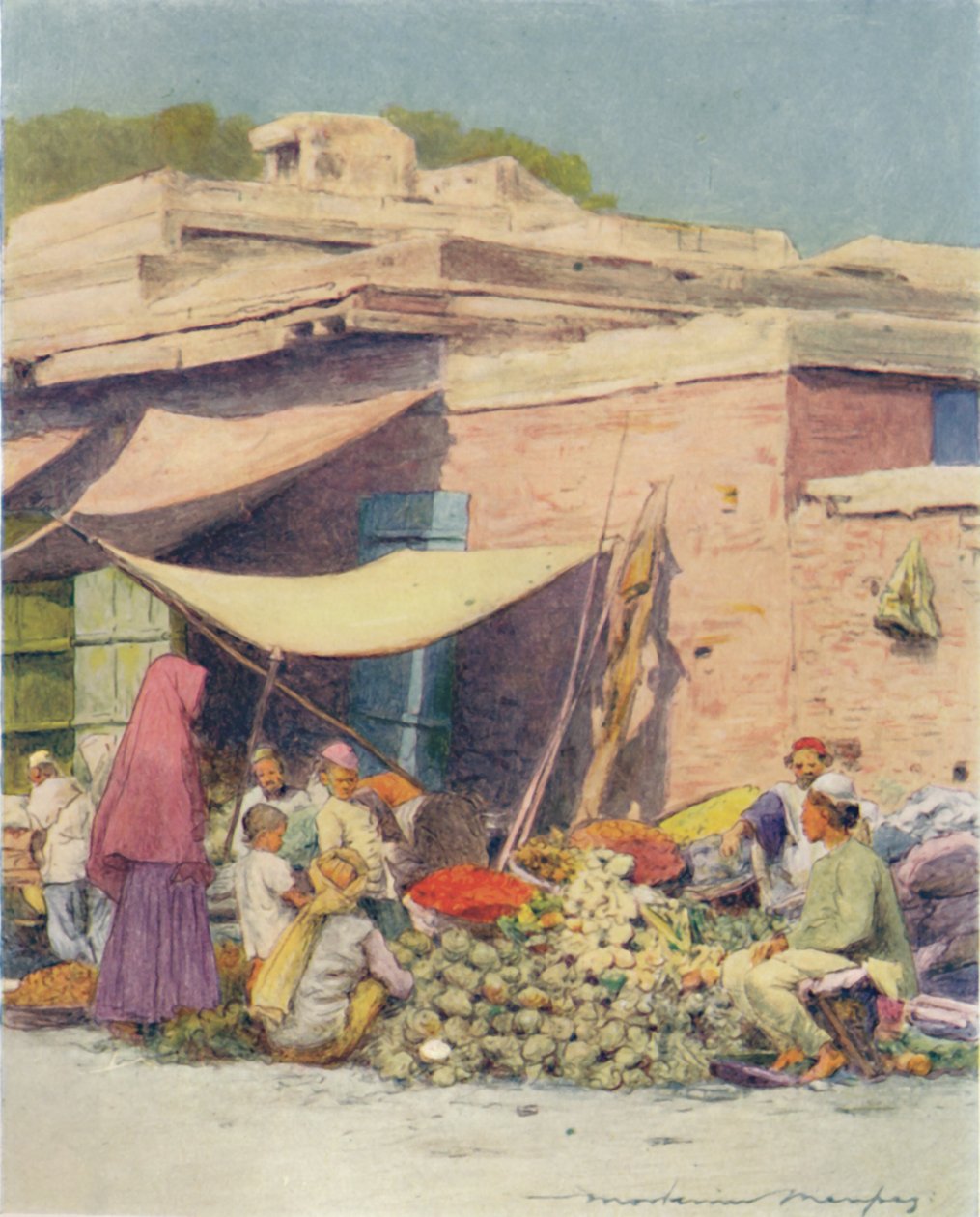 1905年，德里蔬菜市场 作者 Mortimer Ludington Menpes